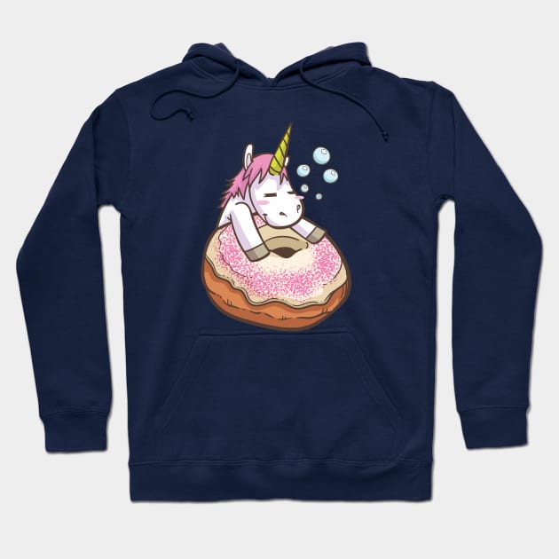 Donut disturb - Cute little unicorn on a donut enjoying life and not wanting to be disturbed you and your kids would love! - Available in stickers, clothing, etc Hoodie by Crazy Collective
